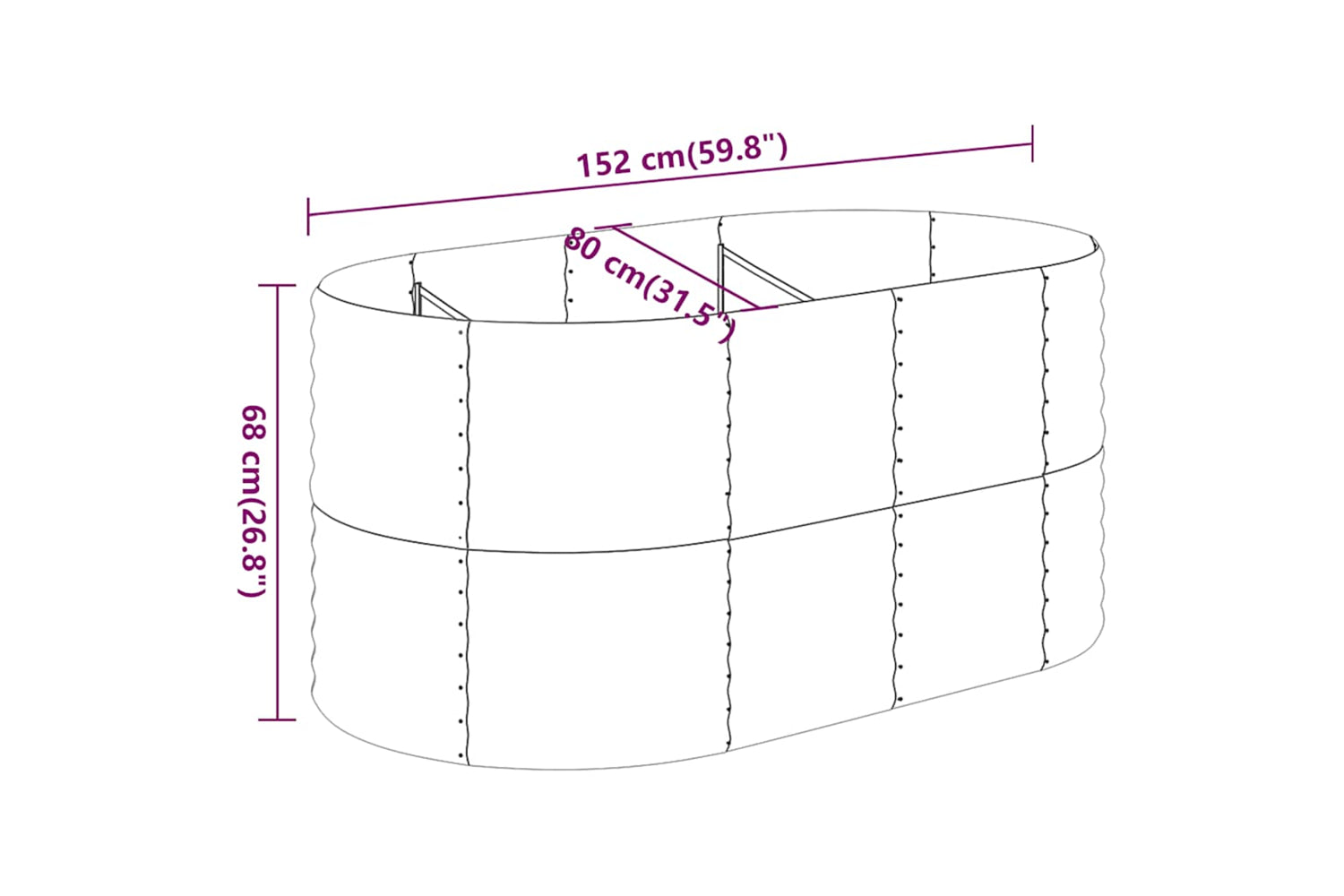 vidaXL 318951 Garden Raised Bed Powder-coated Steel 152x80x68cm Anthracite-5