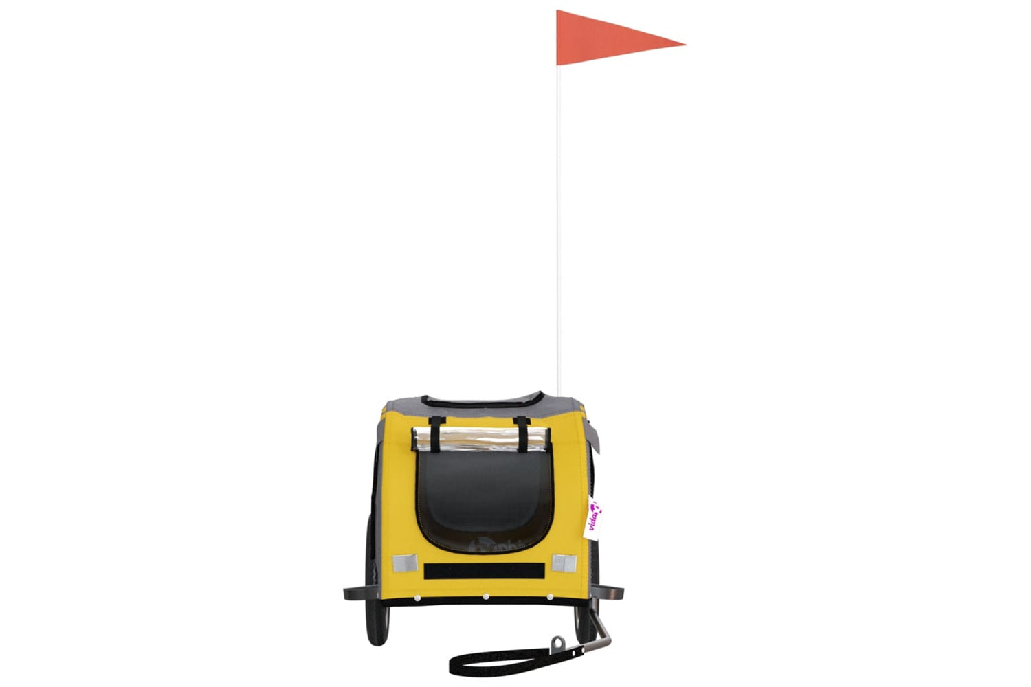 Vidaxl 93868 Pet Bike Trailer Yellow And Grey Oxford Fabric And Iron-3