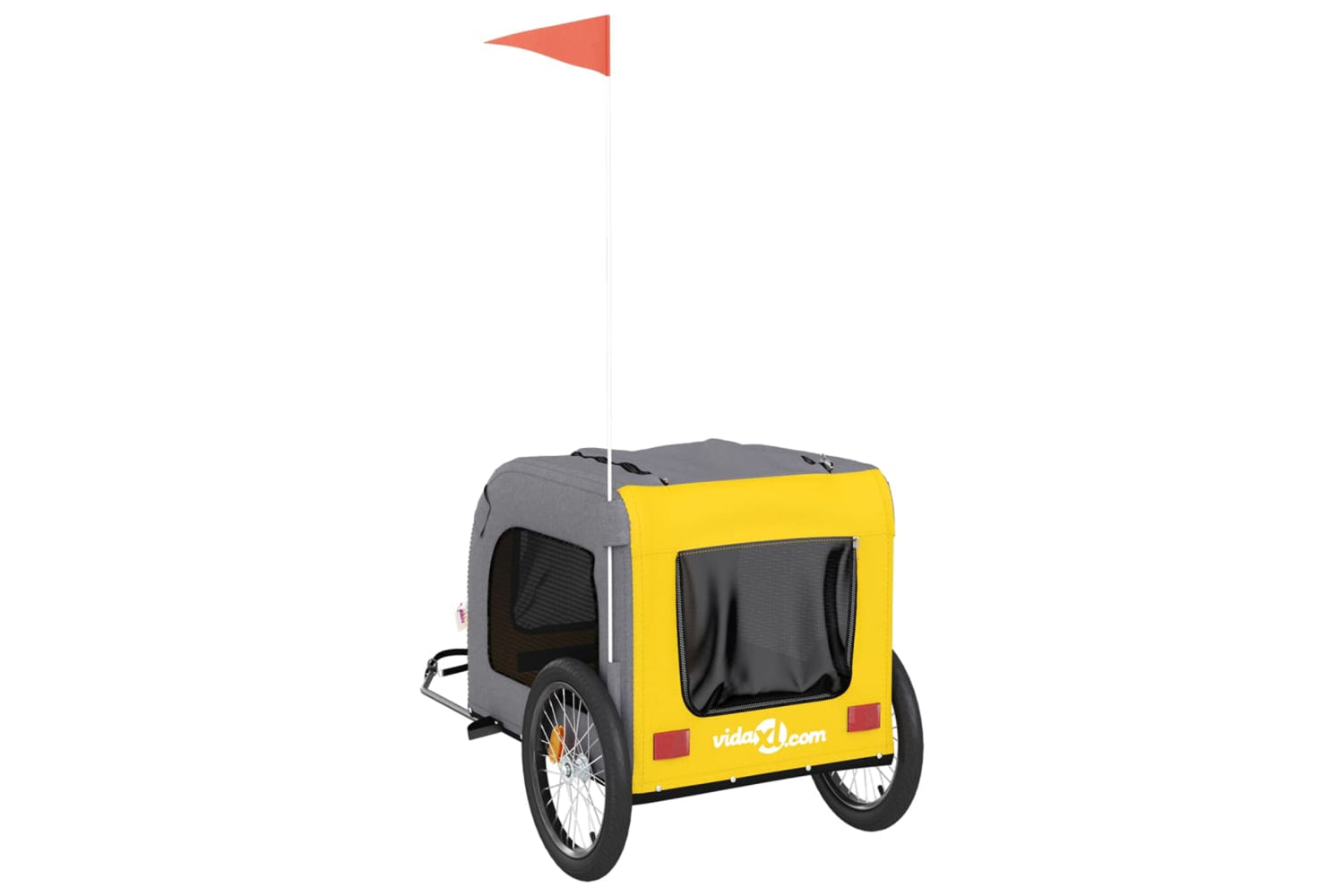 Vidaxl 93840 Pet Bike Trailer Yellow And Grey Oxford Fabric&iron-7
