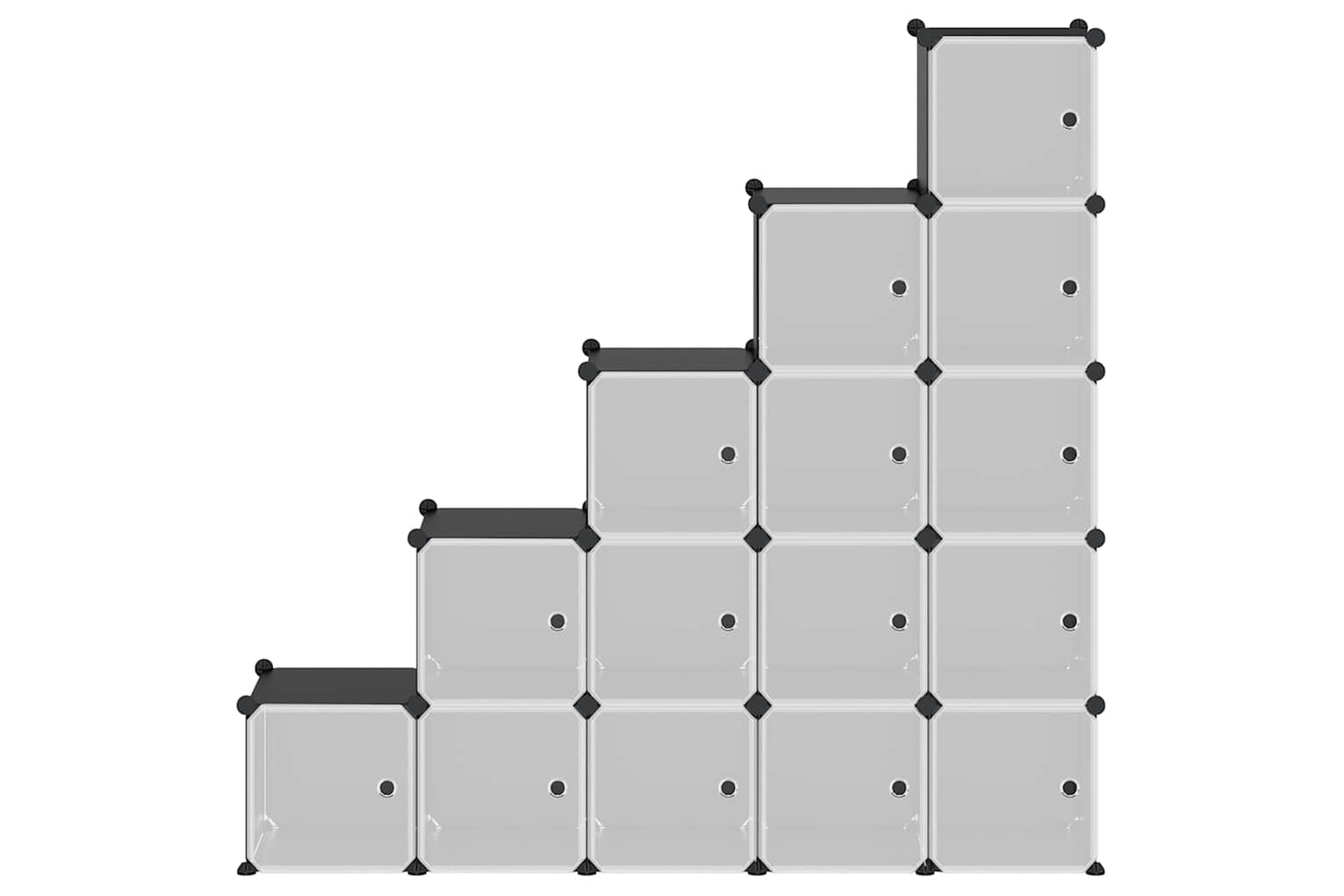 Vidaxl 340554 Storage Cube Organiser With 15 Cubes And Doors Black Pp-4