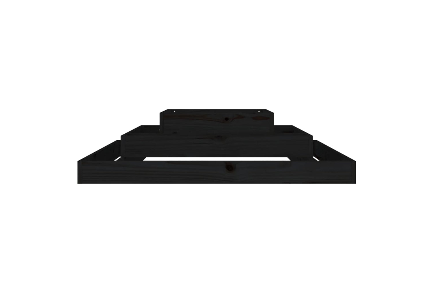 vidaXL 823875 Planter Black 110x110x27cm Solid Wood Pine-3