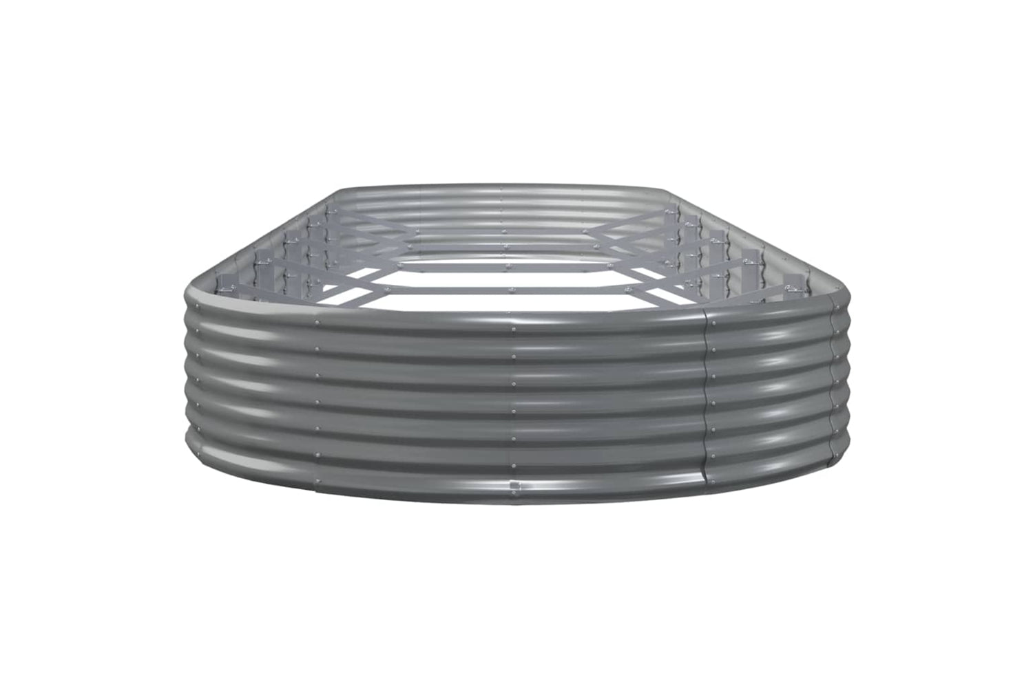 vidaXL 319044 Garden Raised Bed Powder-coated Steel 523x140x36cm Grey-3