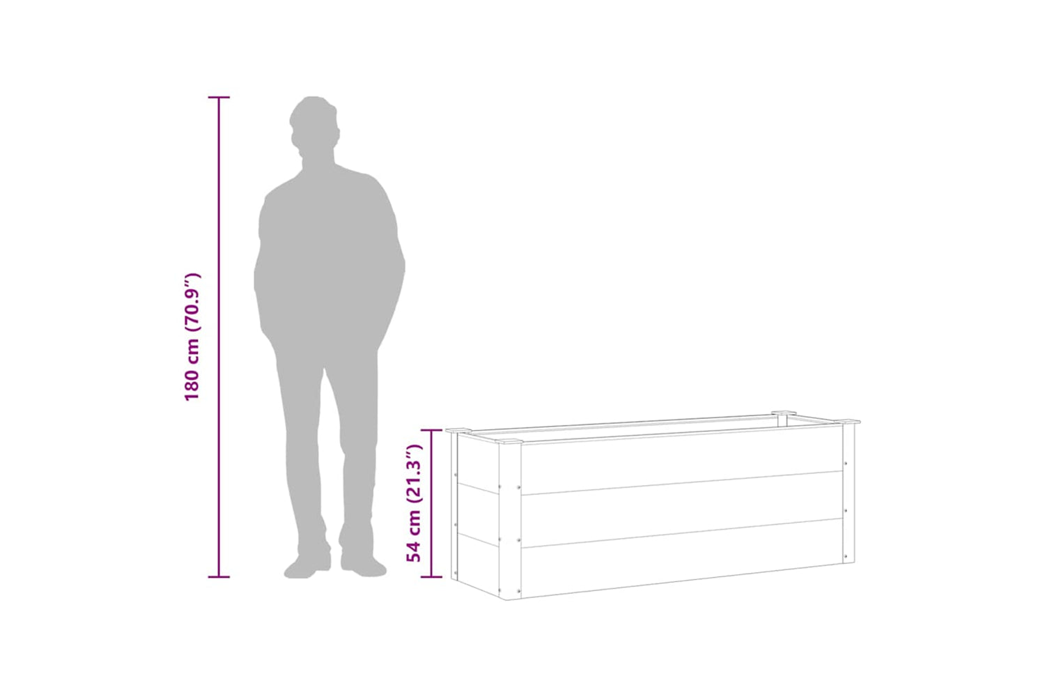 vidaXL 43607 Garden Raised Bed Wpc 150x50x54cm Grey-8