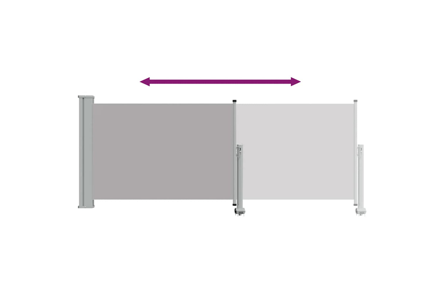 vidaXL 45186 Patio Retractable Side Awning 100 X 300cm Grey-7