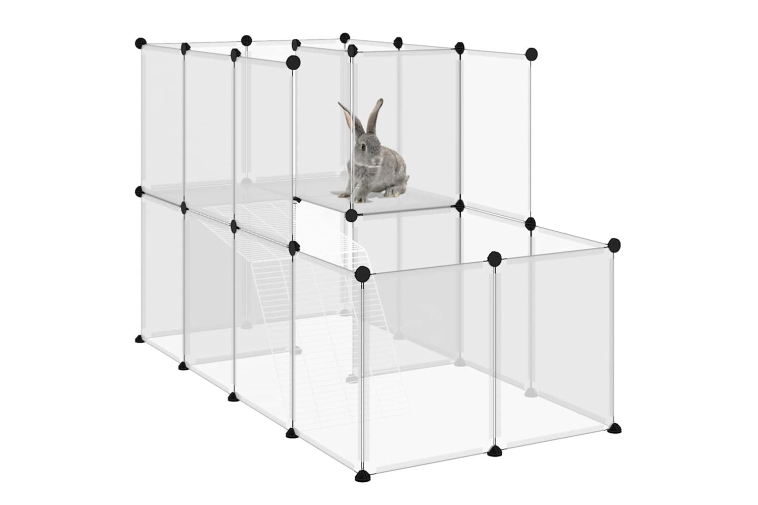 vidaXL 340574 Small Animal Cage Transparent 142x74x93cm Pp And Steel-5