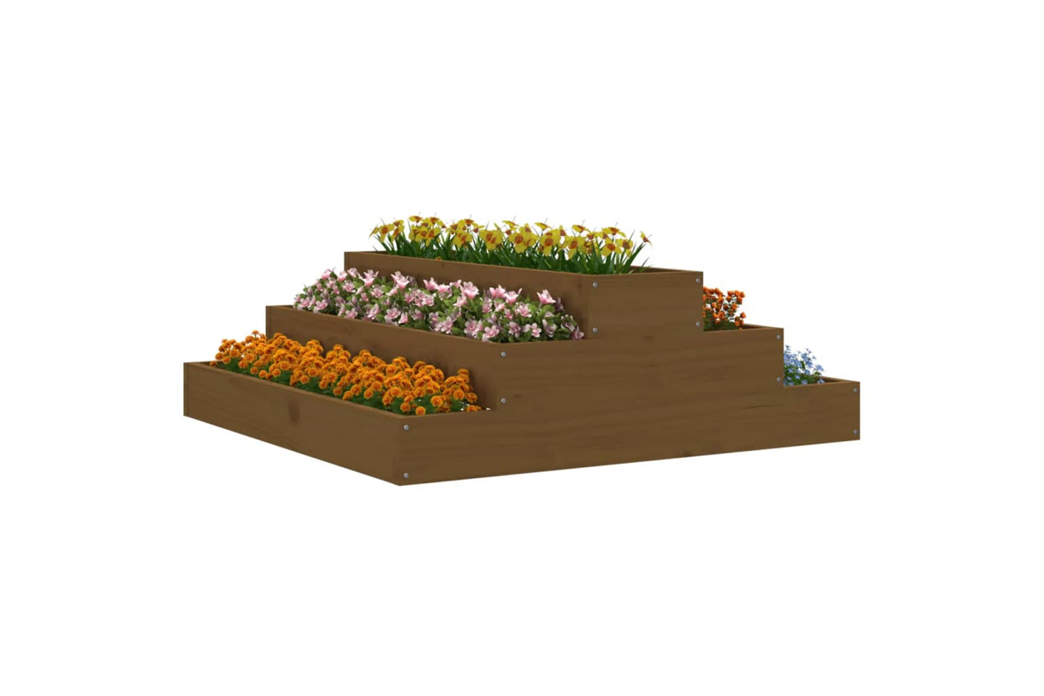 vidaXL 823895 Planter Honey Brown 80x80x27cm Solid Wood Pine-2