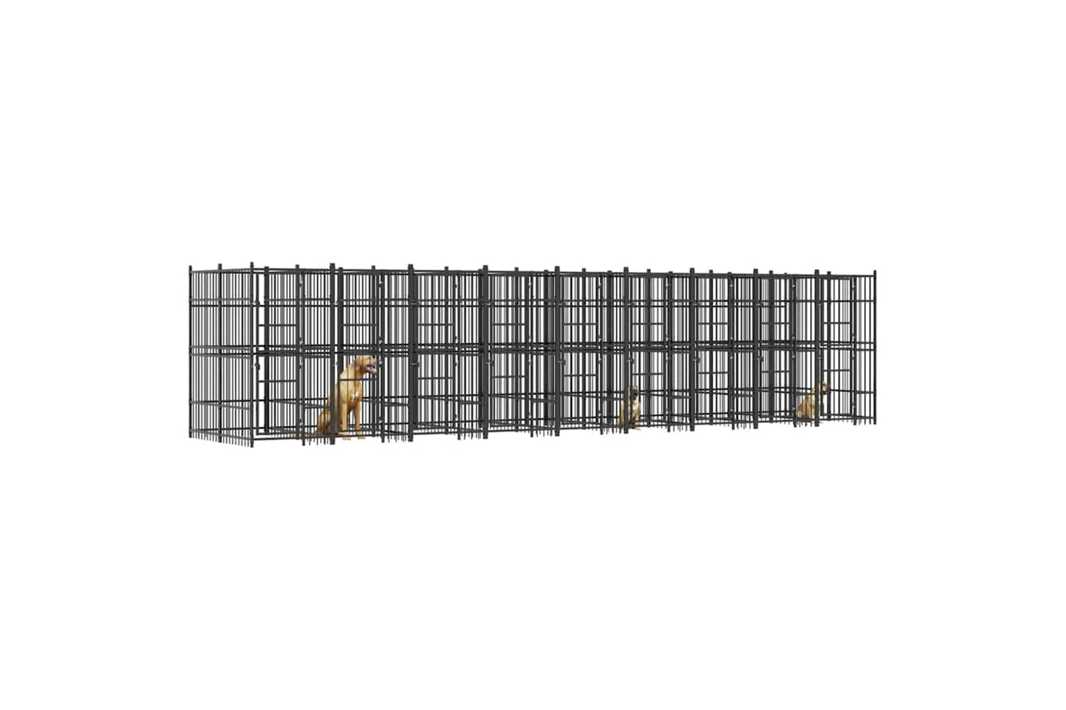 Vidaxl 3097944 Outdoor Dog Kennel Steel 16.59 M2-3