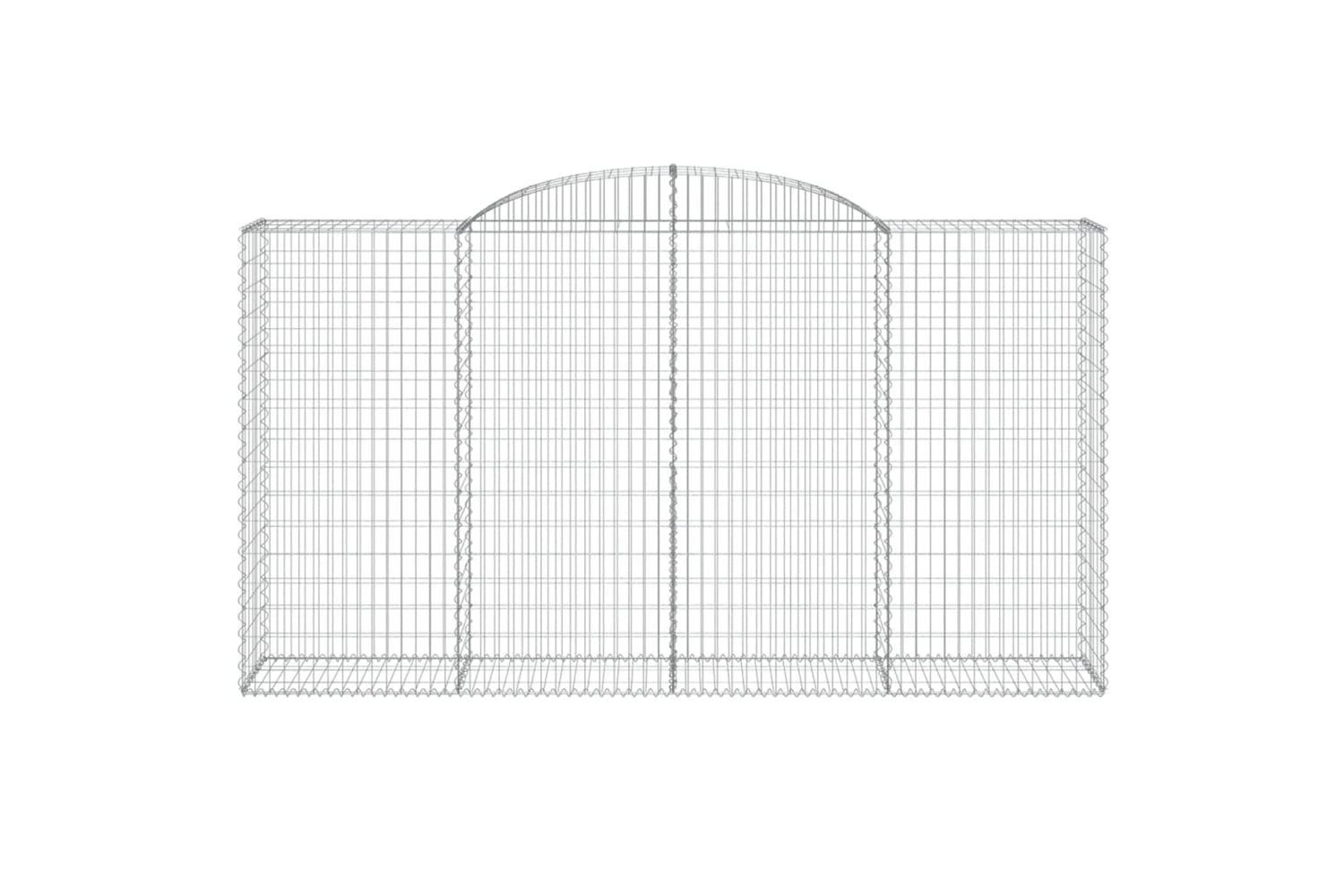 vidaXL 3146755 Arched Gabion Baskets 2 Pcs 300x50x160/180cm Galvanised Iron-3
