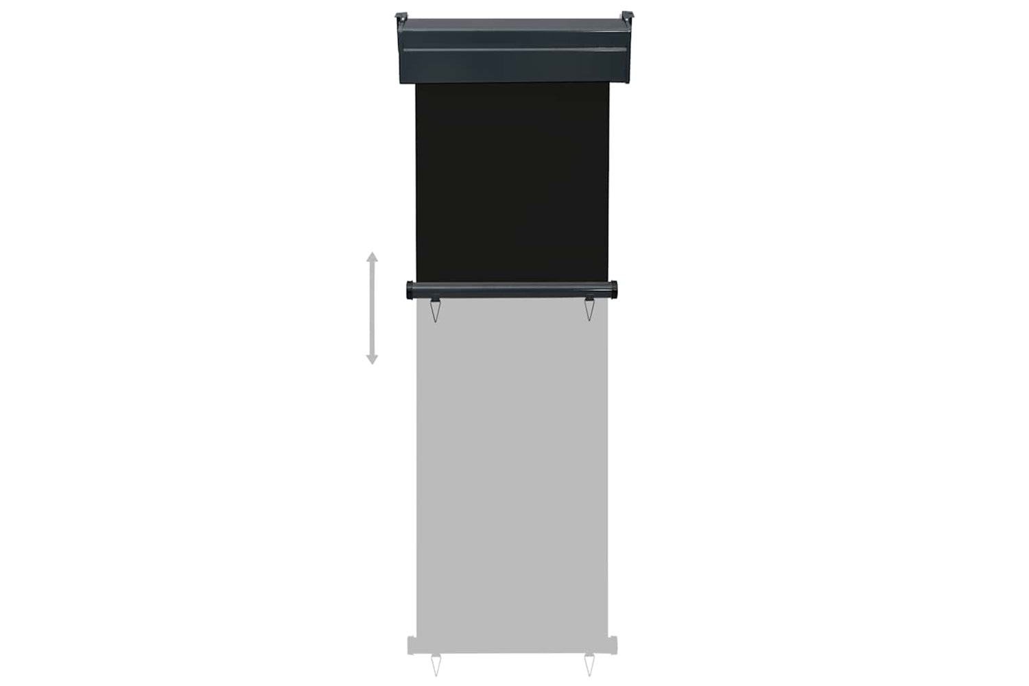 vidaXL Balcony Side Awning 65x250cm Black-5