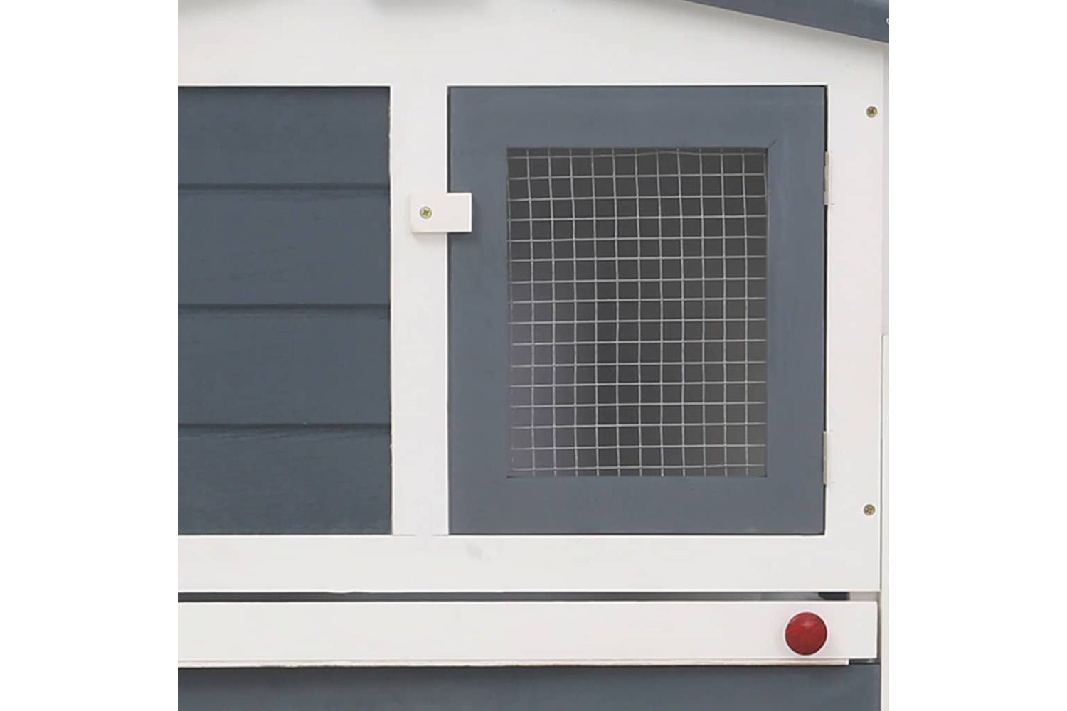 vidaXL 170843 Outdoor Large Rabbit Hutch Grey And White 204x45x85cm Wood-5