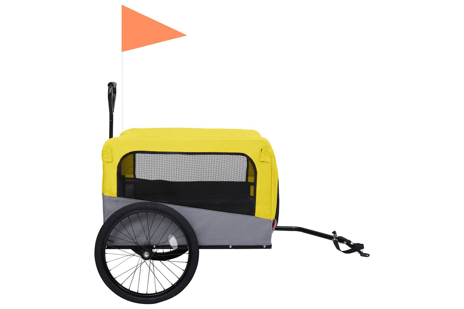Vidaxl 2-in-1 Pet Bike Trailer & Jogging Stroller Yellow And Grey-4