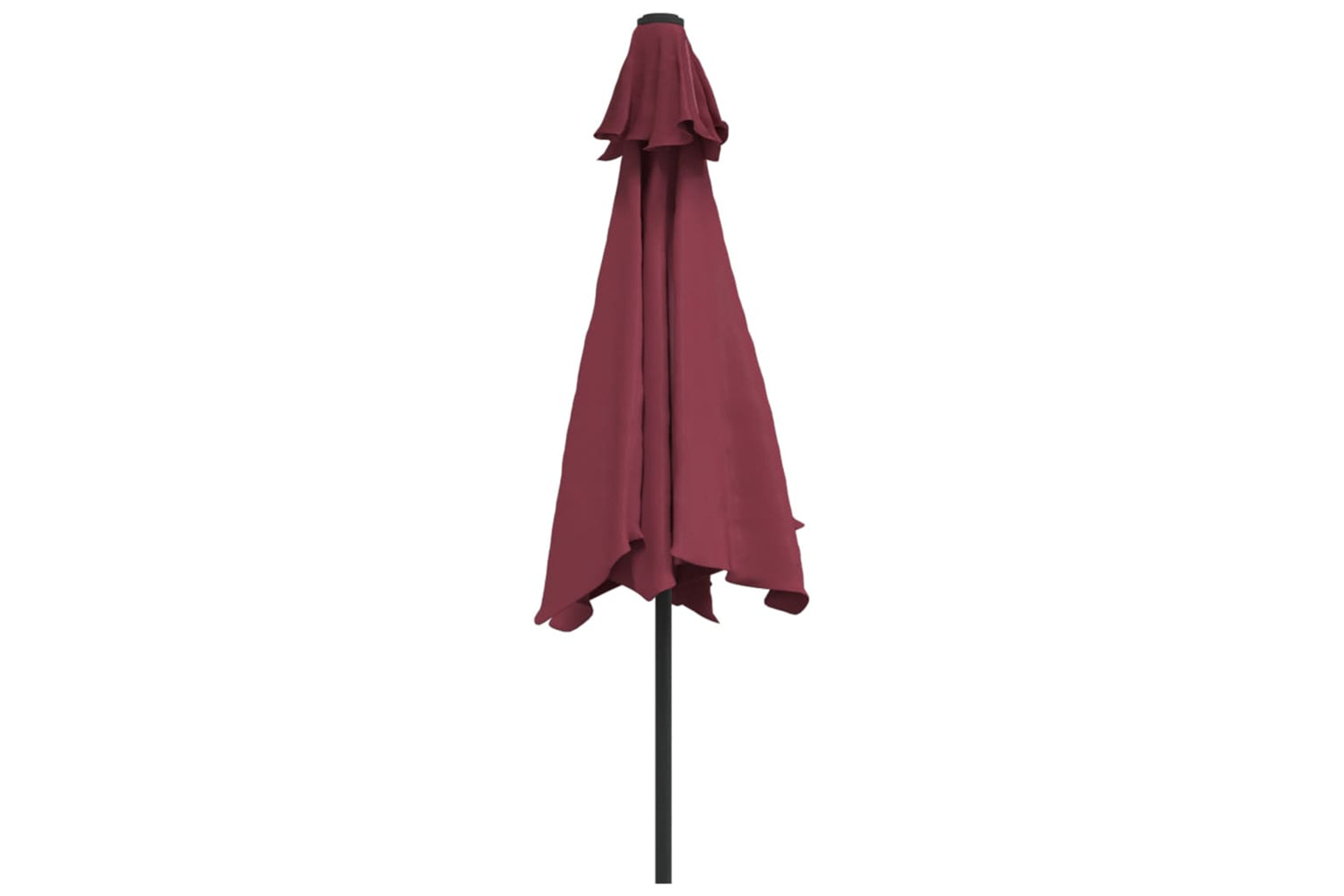 vidaXL 313756 Outdoor Parasol With Led Lights And Steel Pole 300cm Bordeaux Red-5