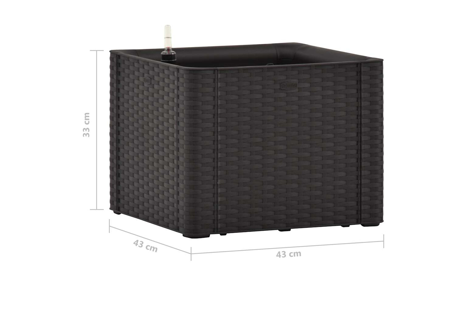 vidaXL 313957 Garden Raised Bed With Self Watering System Anthracite 43x43x33cm-5
