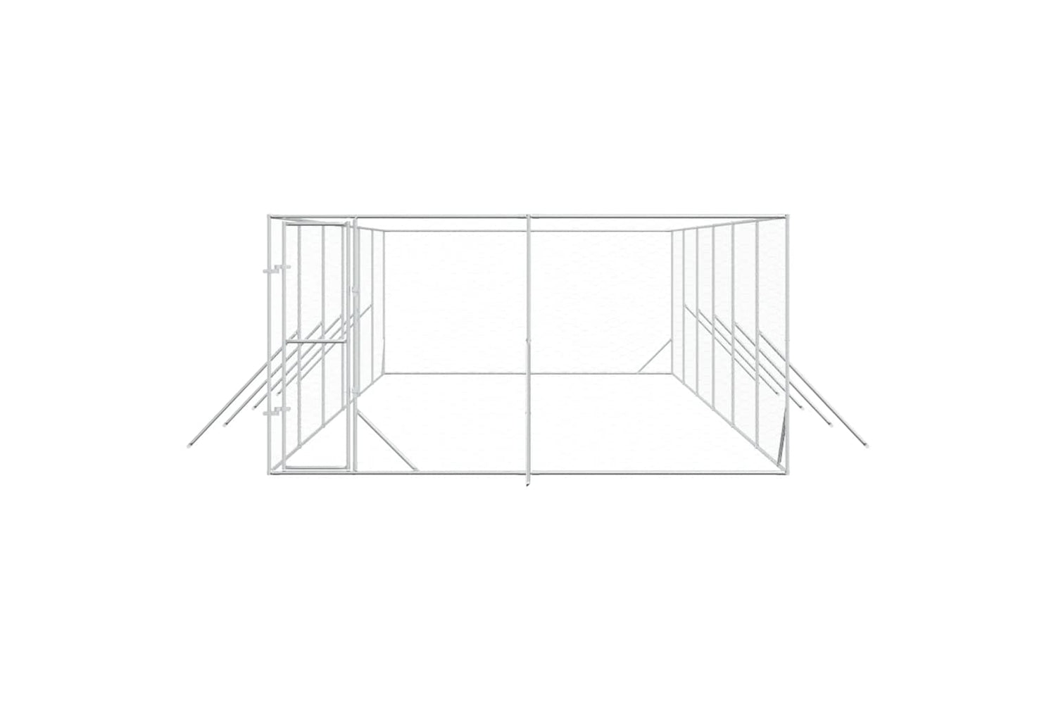 Vidaxl 3190457 Outdoor Dog Kennel Silver 4x12x2 M Galvanised Steel-3
