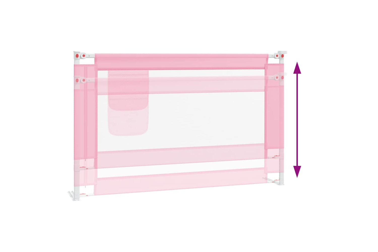 Vidaxl Toddler Safety Bed Rail Pink 120x25 Cm Fabric-5