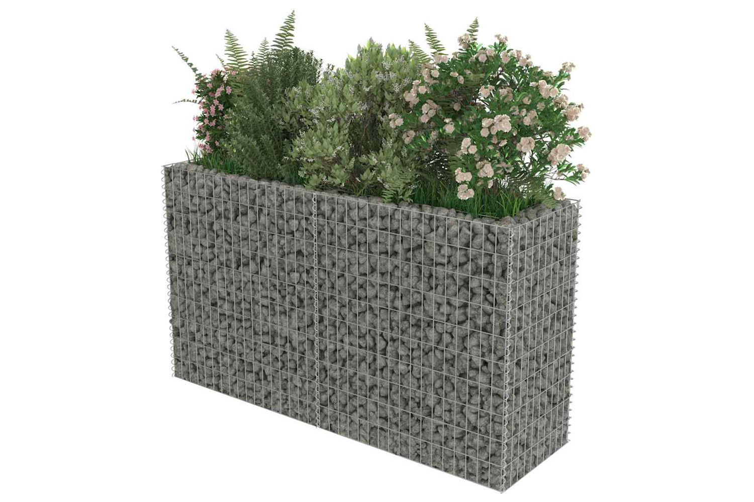 vidaXL 143558 Gabion Raised Bed Galvanised Steel 180x50x100cm-3