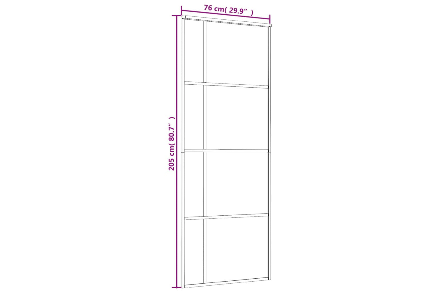 Vidaxl 151679 Sliding Door Frosted Esg Glass And Aluminium 76x205 Cm Black-6