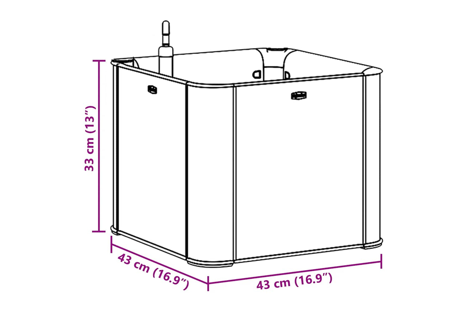 vidaXL 313957 Garden Raised Bed With Self Watering System Anthracite 43x43x33cm-6