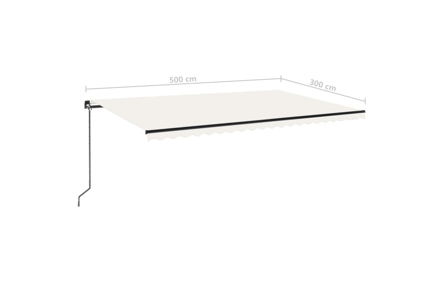 vidaXL Manual Retractable Awning 500x300cm Cream-6