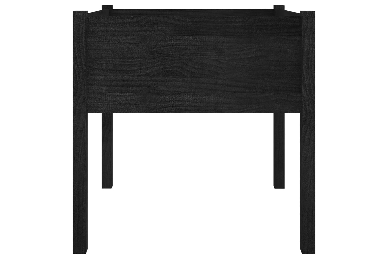 vidaXL 810818 Garden Planters 2 Pcs Black 70x70x70cm Solid Pinewood-4