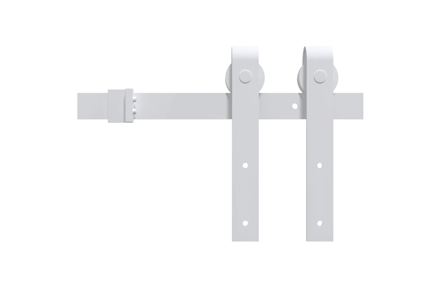 vidaXL Sliding Door Hardware Kit 200cm Steel White-3