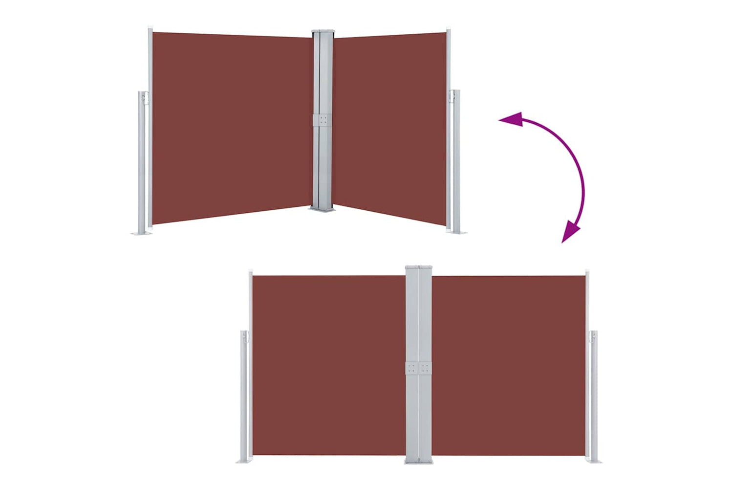 vidaXL 48457 Retractable Side Awning Brown 140x600cm-4
