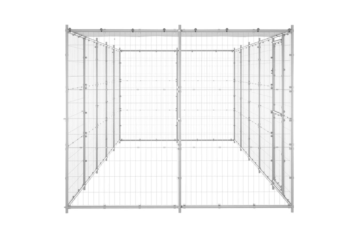 Vidaxl 3082304 Outdoor Dog Kennel Galvanised Steel With Roof 12.1 M2-4