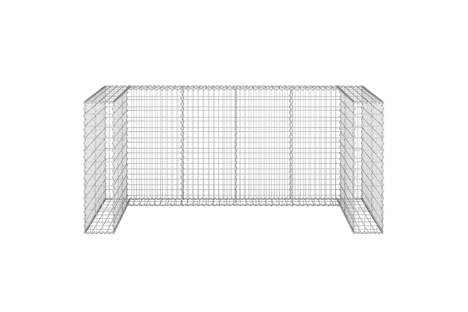 vidaXL 151300 Gabion Wall For Garbage Bins Galvanised Steel 254x100x110cm-2