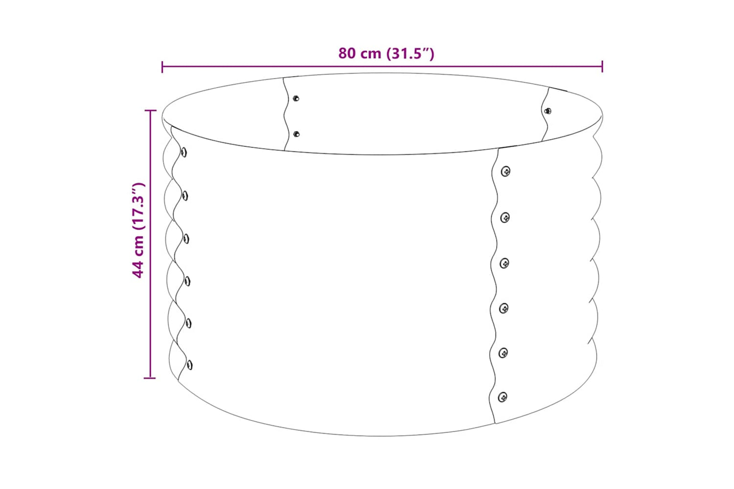 vidaXL 45520 Garden Raised Bed 80x80x44cm Galvanised Steel Silver-7