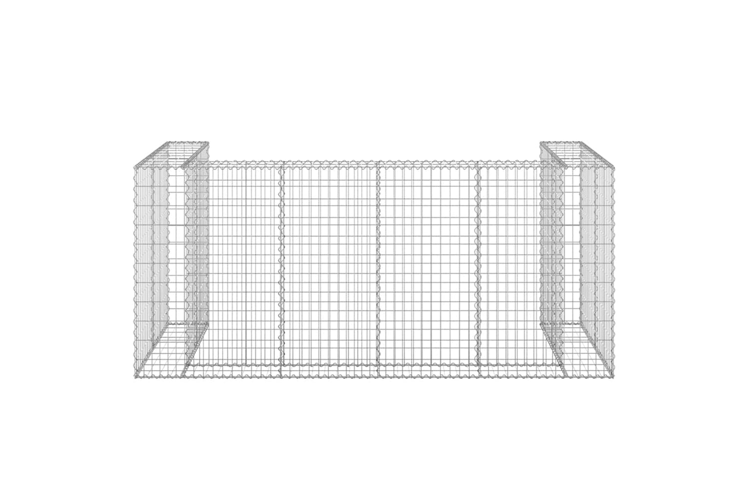 vidaXL 151300 Gabion Wall For Garbage Bins Galvanised Steel 254x100x110cm-5