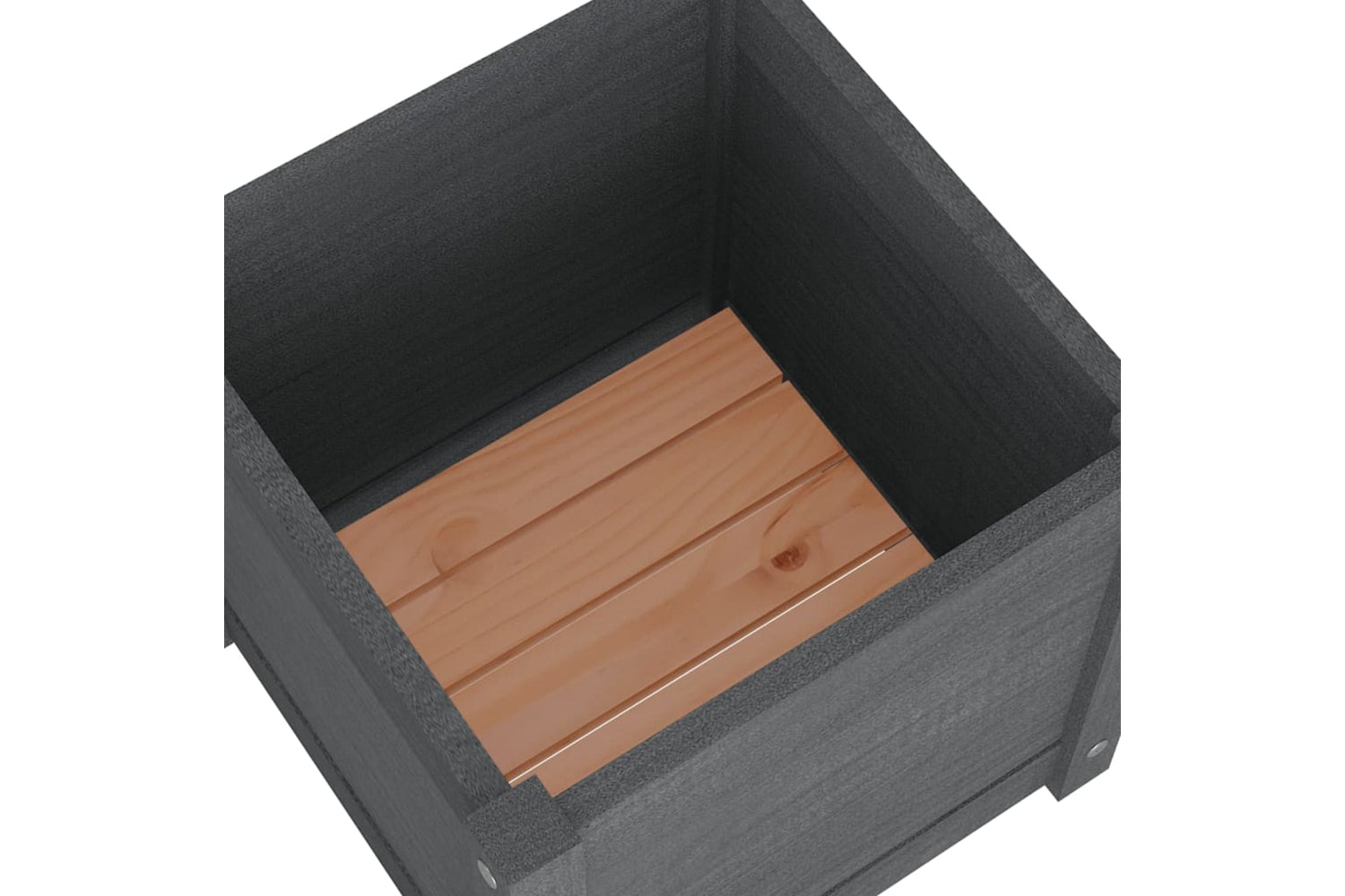 vidaXL 810538 Garden Planter Grey 40x40x40cm Solid Pinewood-5