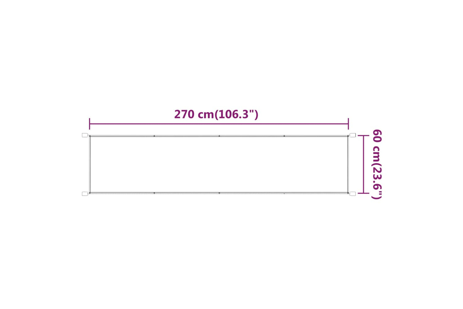vidaXL 148297 Vertical Awning Light Green 60x270cm Oxford Fabric-5