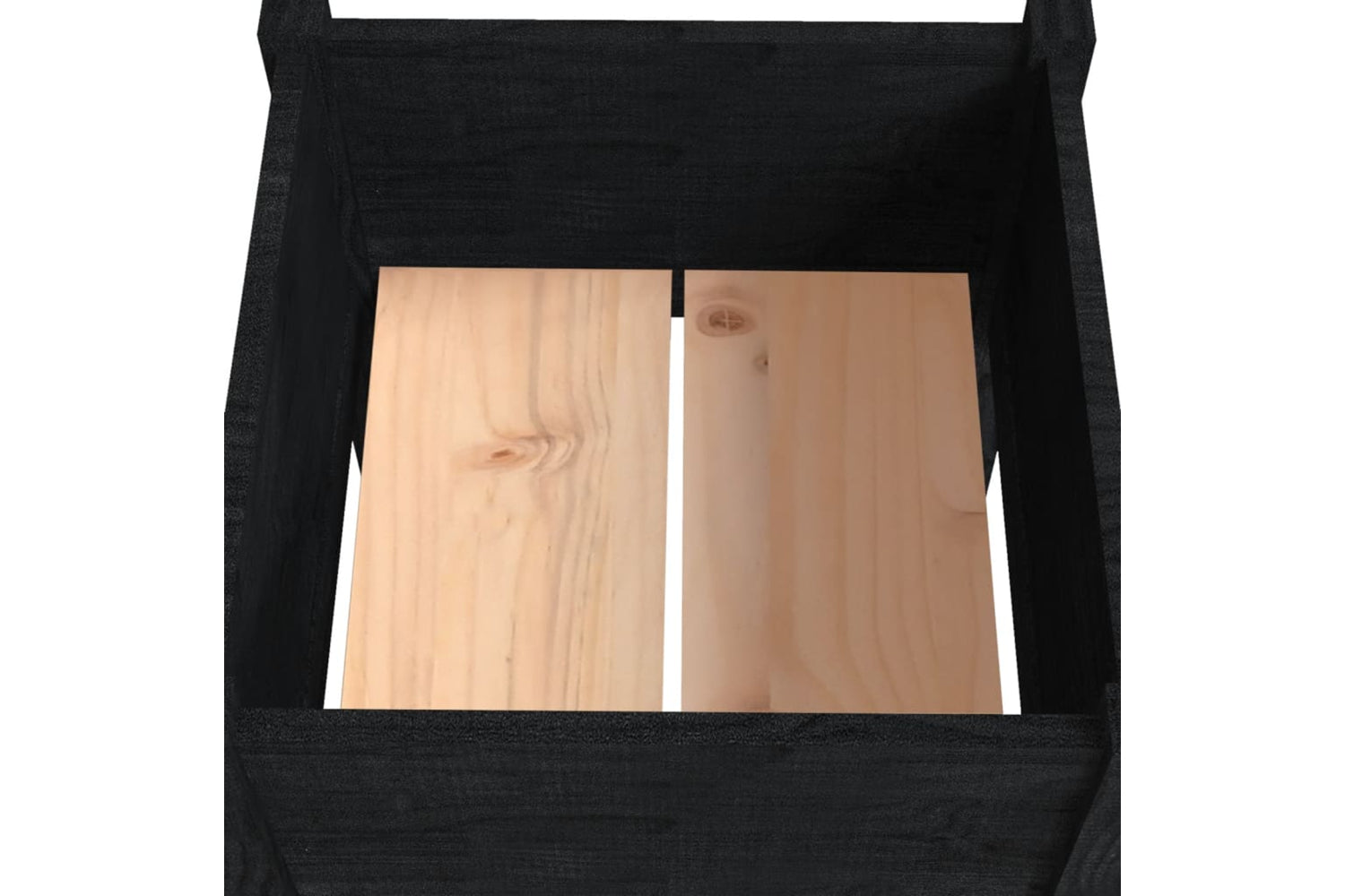 vidaXL 810808 Garden Planters 2 Pcs Black 50x50x70cm Solid Pinewood-5