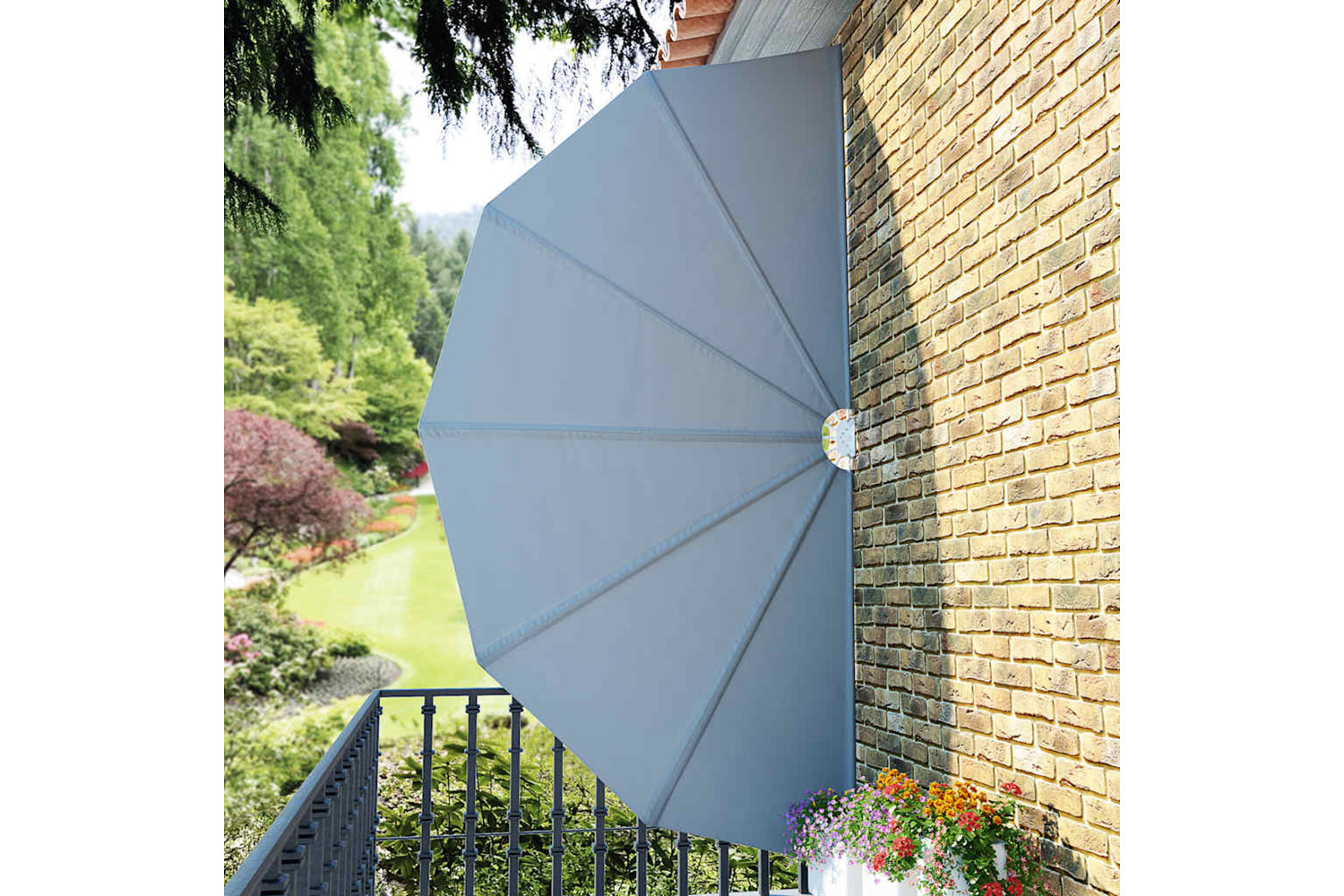 vidaXL 44576 Collapsible Terrace Side Awning Grey 200cm-3