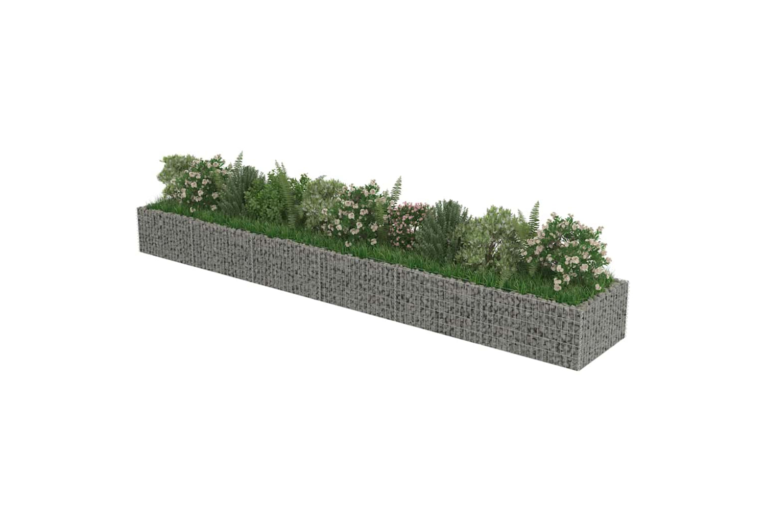 vidaXL 143555 Gabion Raised Bed Galvanised Steel 540x90x50cm-3