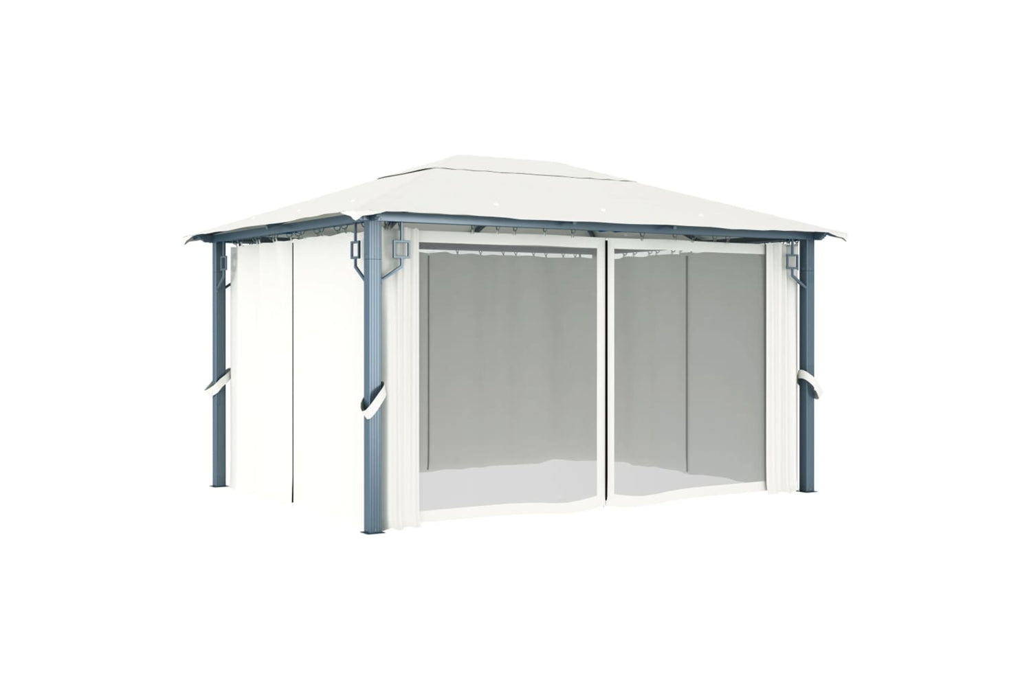 vidaXL 48044 Gazebo With Curtain 400 X 300cm Cream Aluminium-3