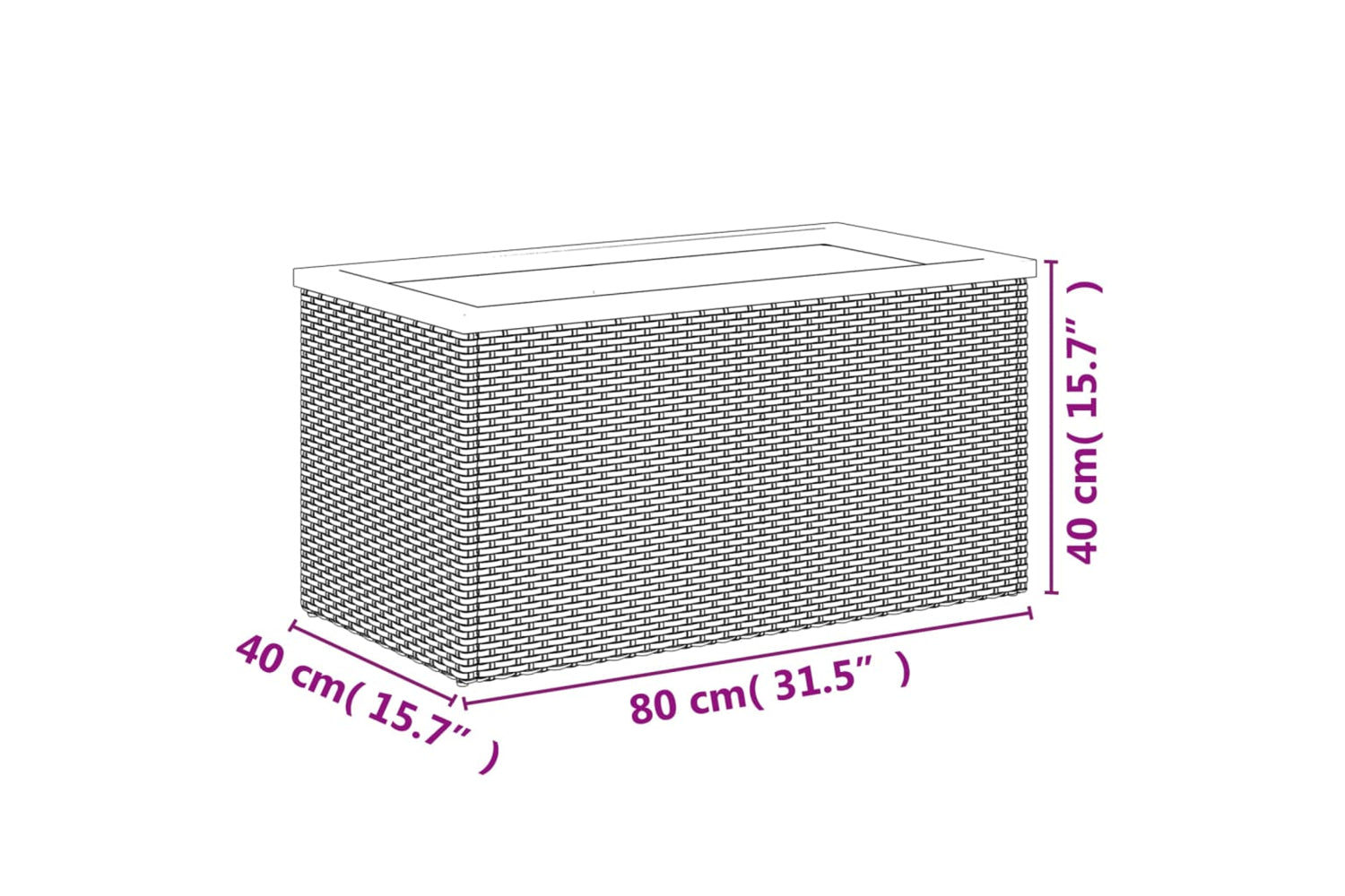 vidaXL 319416 Planter Black 80x40x40cm Poly Rattan-4