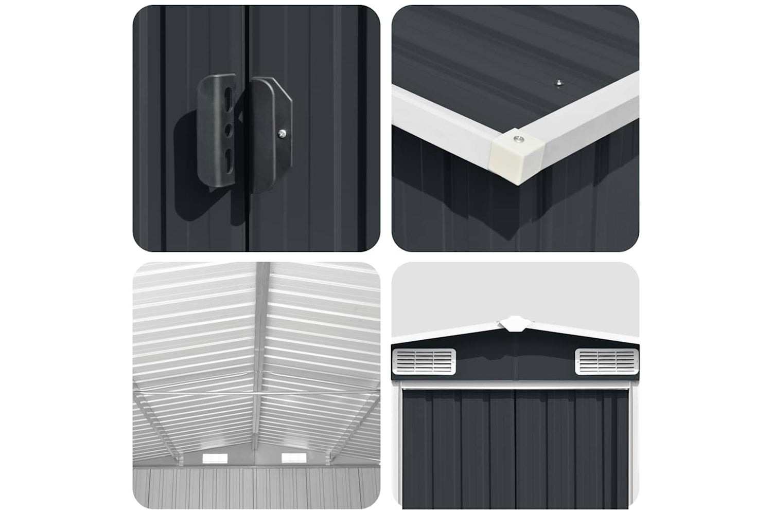 vidaXL 143350 Garden Shed 257x489x181cm Metal Anthracite-8