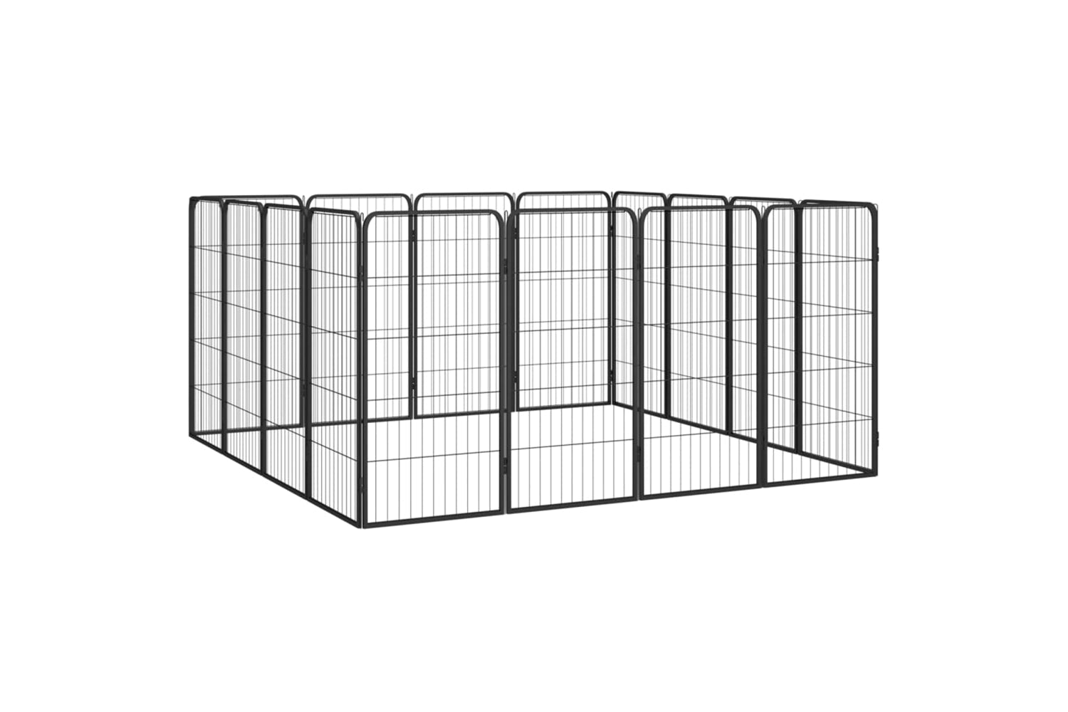 vidaXL 3115960 16-panel Dog Playpen Black 50x100cm Powder-coated Steel-3