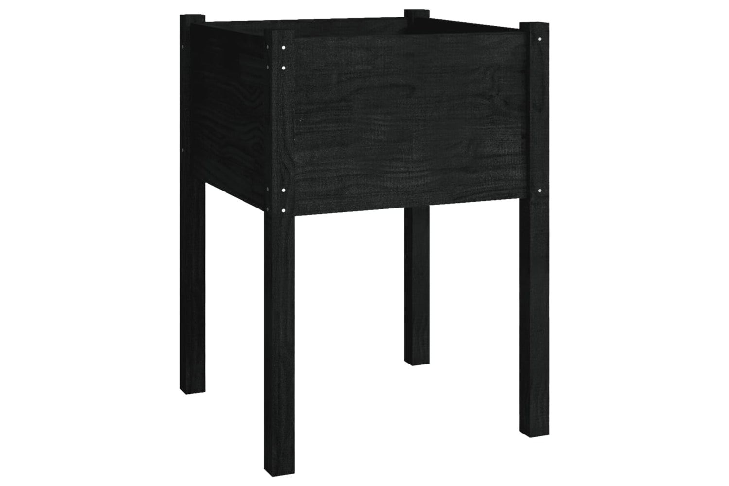 vidaXL 810808 Garden Planters 2 Pcs Black 50x50x70cm Solid Pinewood-3