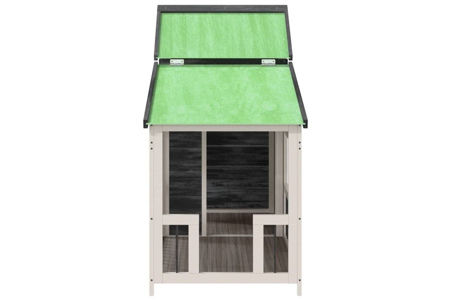 vidaXL 172262 Dog Kennel Grey 143x60.5x109cm Solid Wood Pine-3