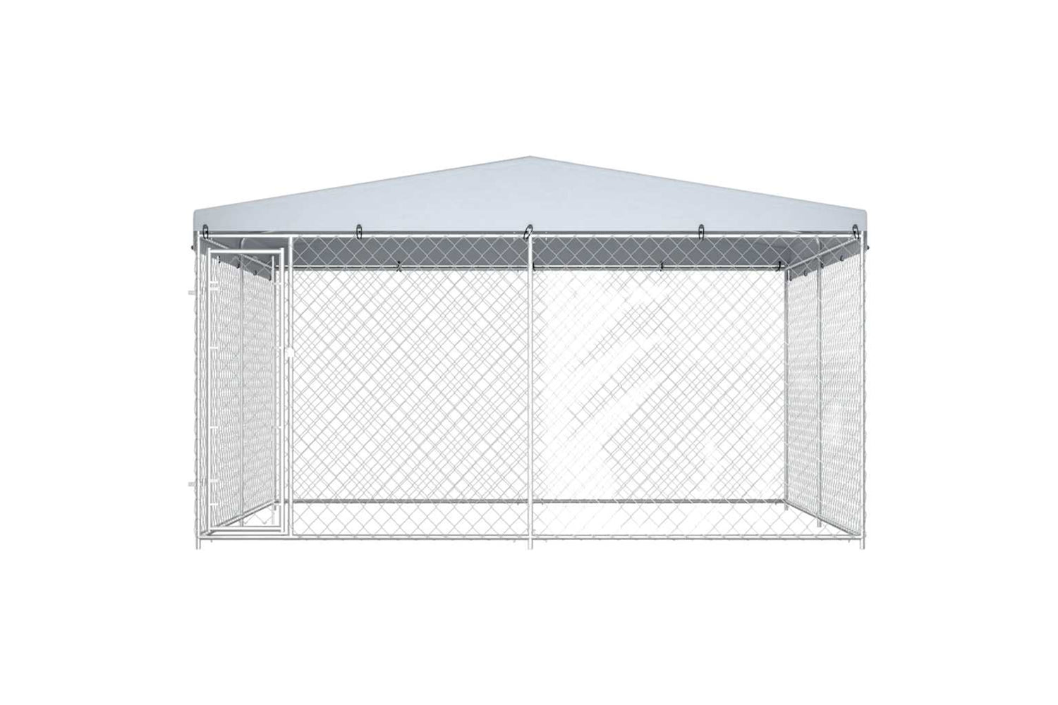 Vidaxl Outdoor Dog Kennel With Roof 382x382x225 Cm-3