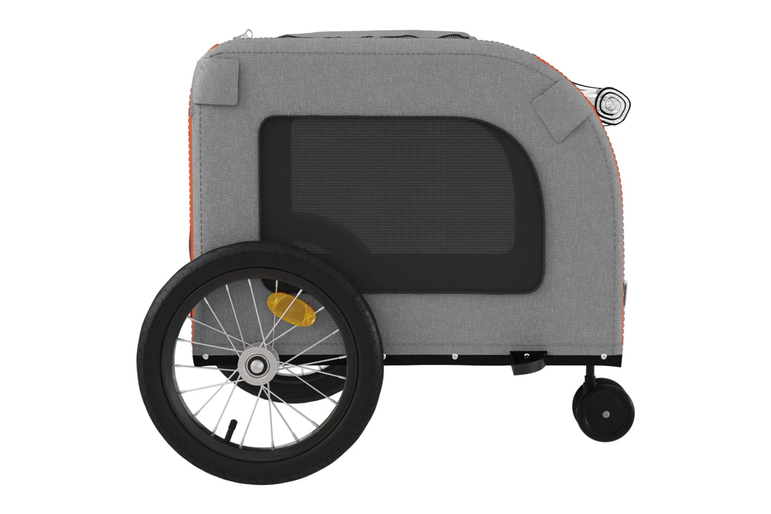 Vidaxl 93851 Pet Bike Trailer Orange And Grey Oxford Fabric And Iron-6