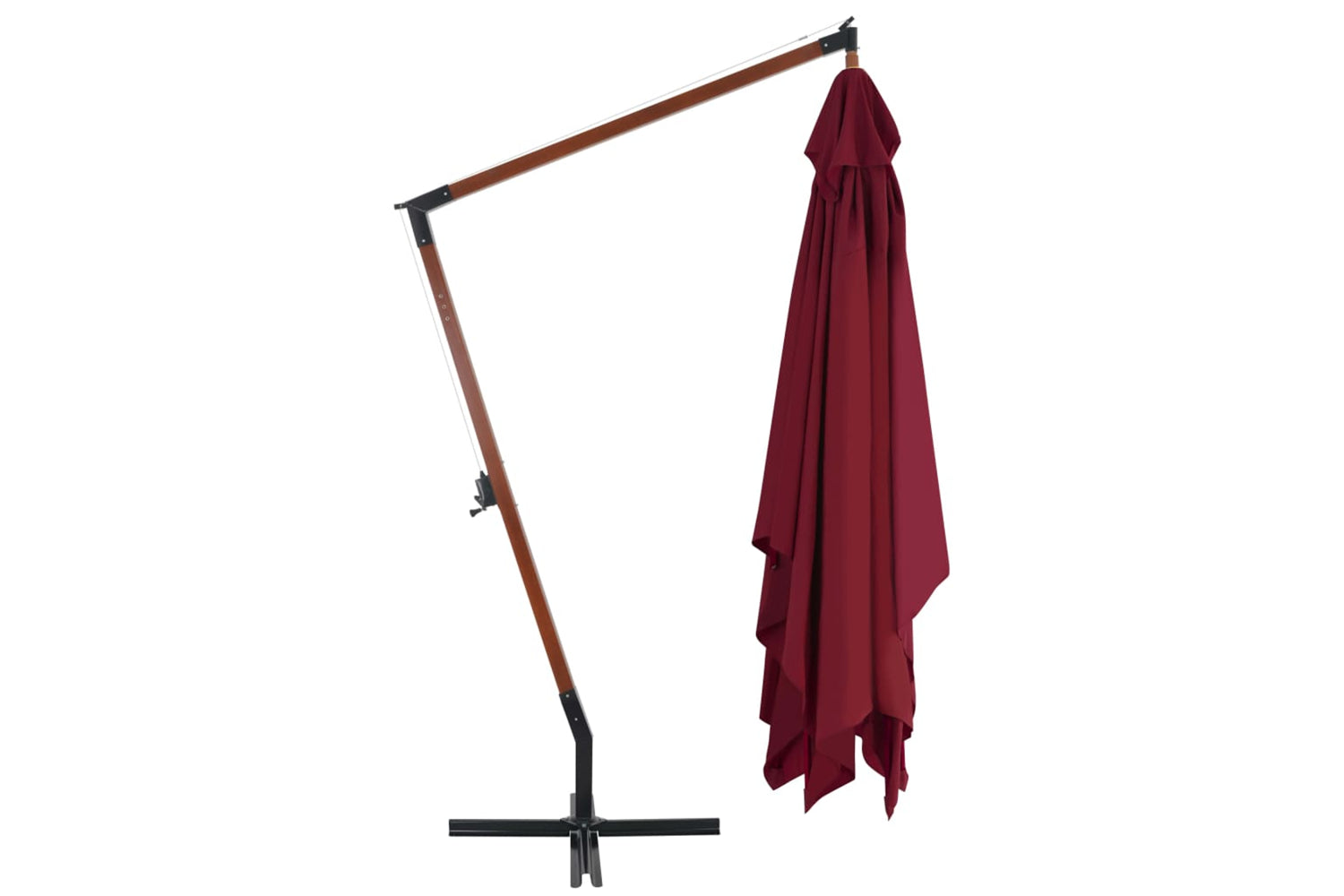 vidaXL 44493 Cantilever Umbrella With Wooden Pole 400x300cm Bordeaux Red-3