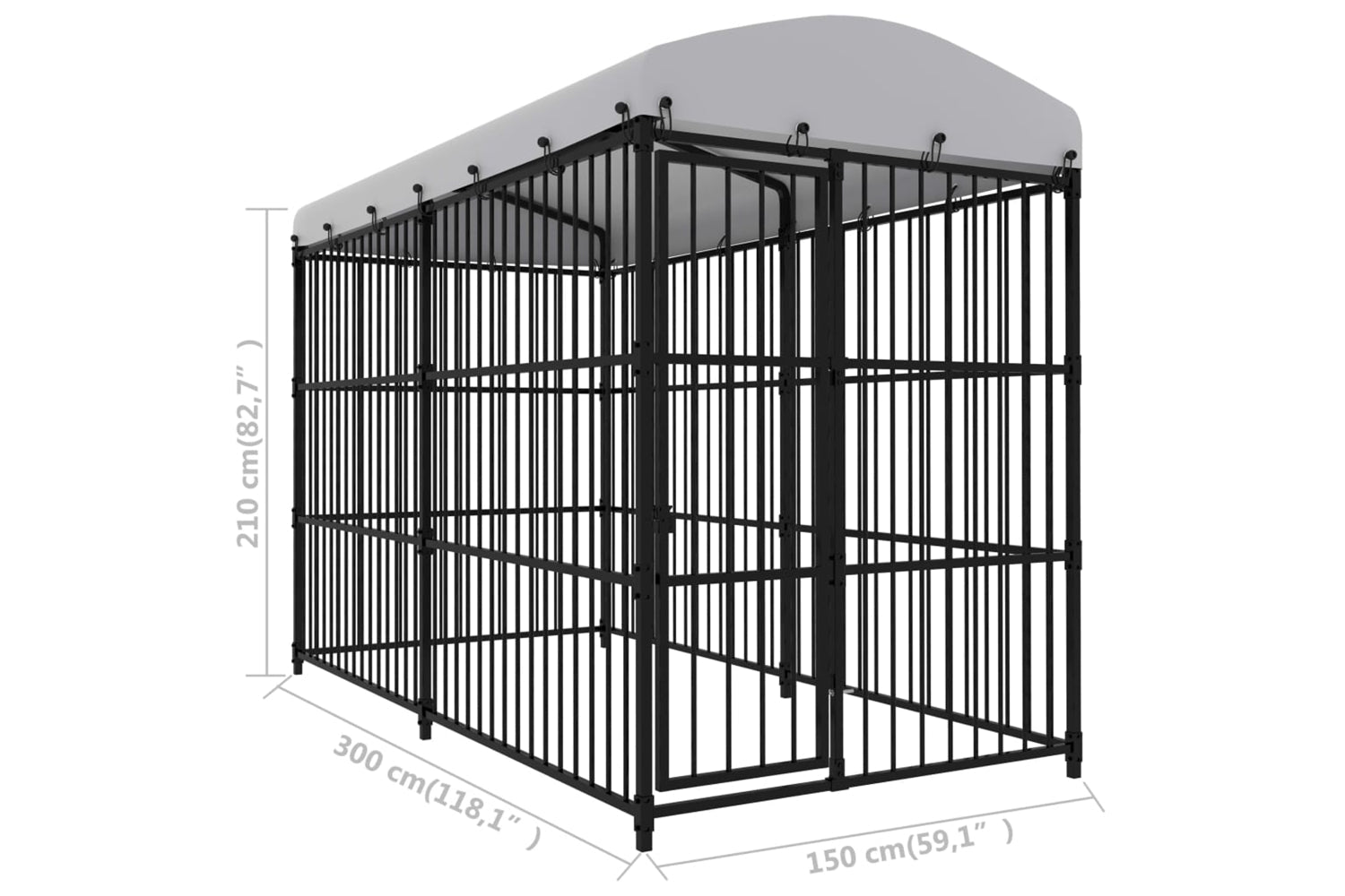 vidaXL 170891 Outdoor Dog Kennel With Roof 300x150x210cm-5