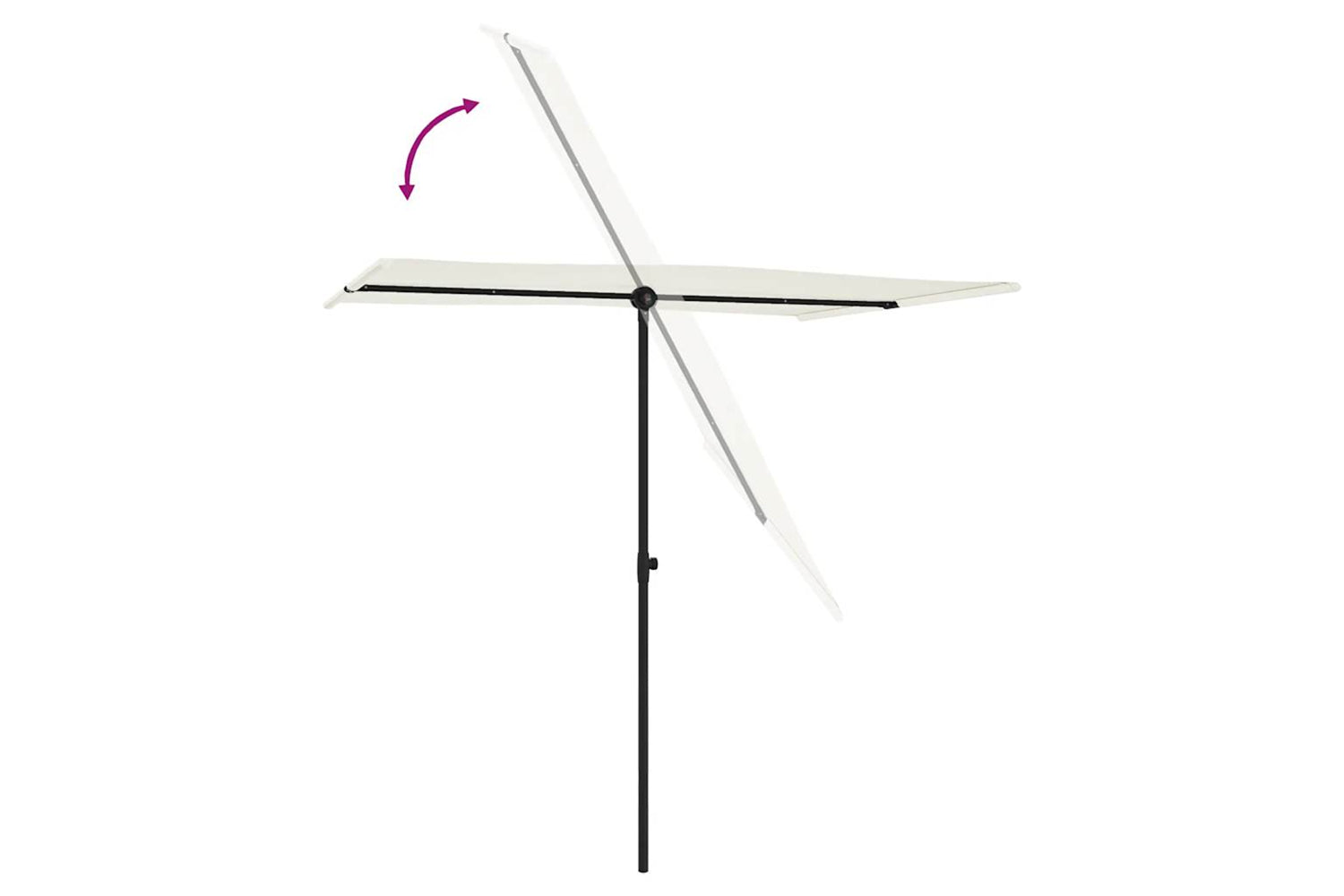 Vidaxl 47337 Outdoor Parasol With Aluminium Pole 2x1.5 M Sand White-5