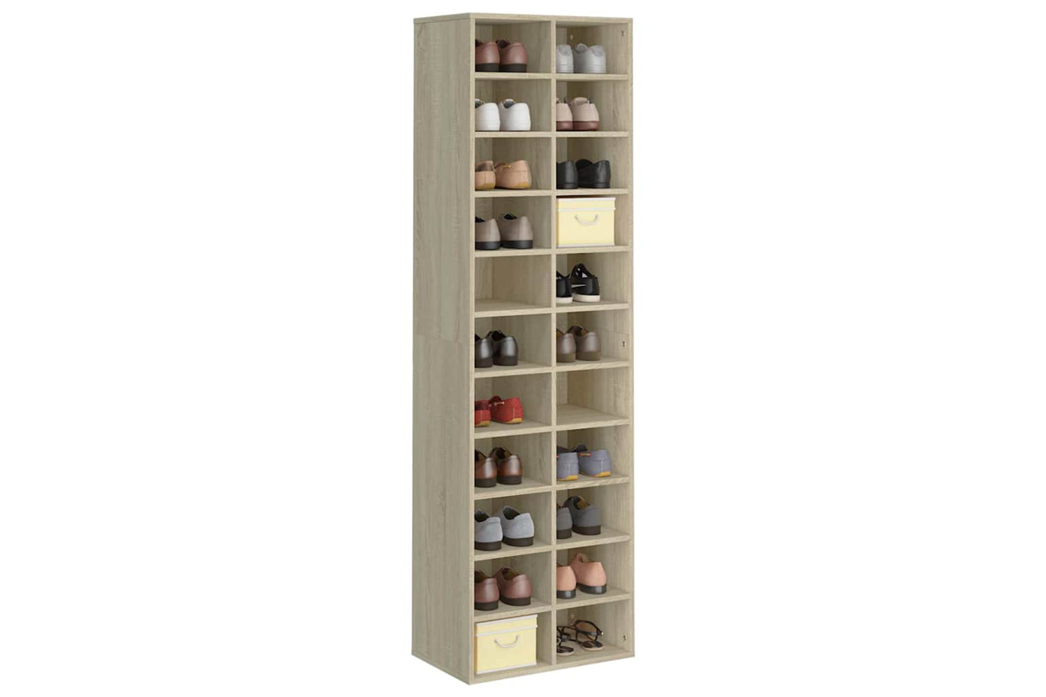 vidaXL 800372 Shoe Cabinet Sonoma Oak 54x34x183cm Engineered Wood-2