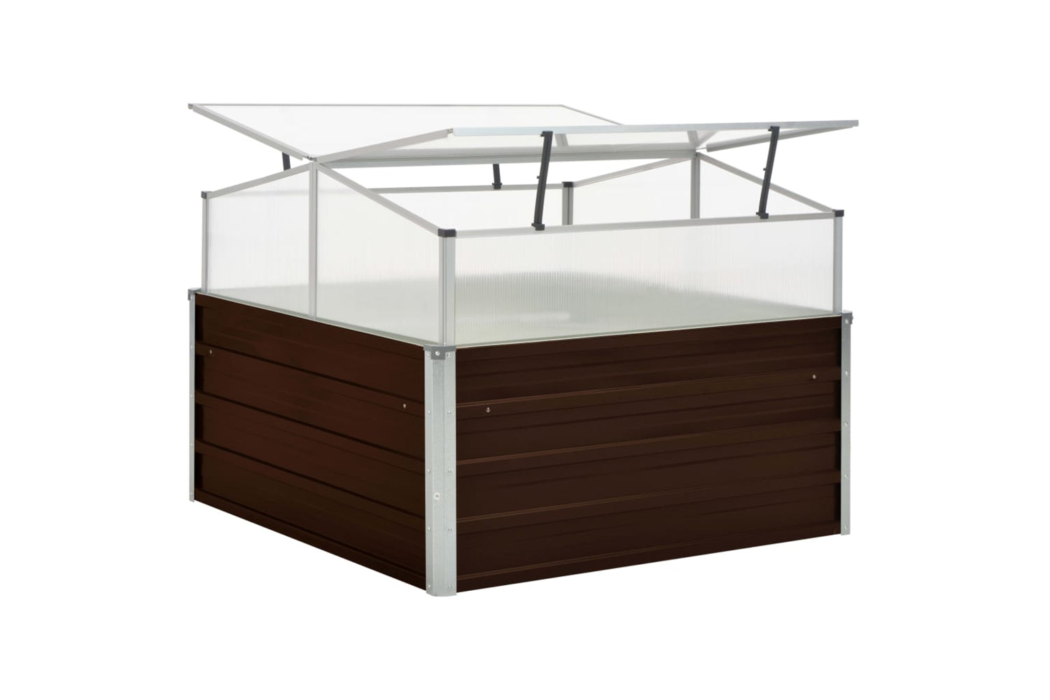 Vidaxl Greenhouse Brown 100x100x85 Cm Galvanised Steel-4