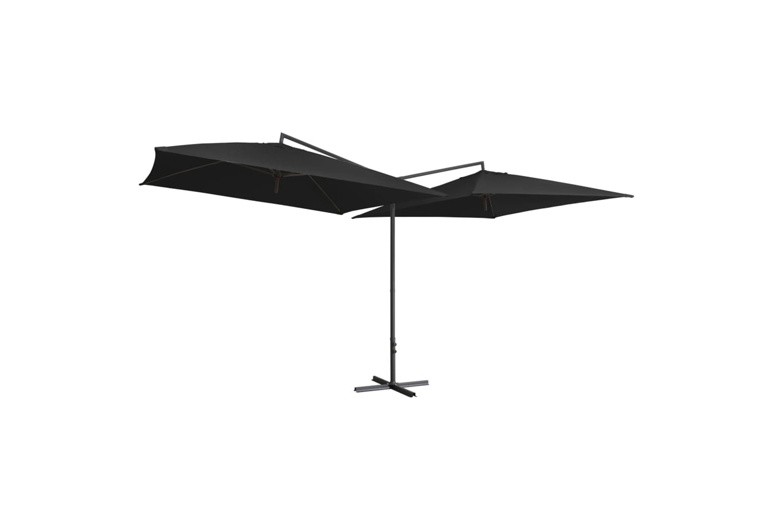 vidaXL 47326 Double Parasol With Steel Pole 250x250cm Black-2
