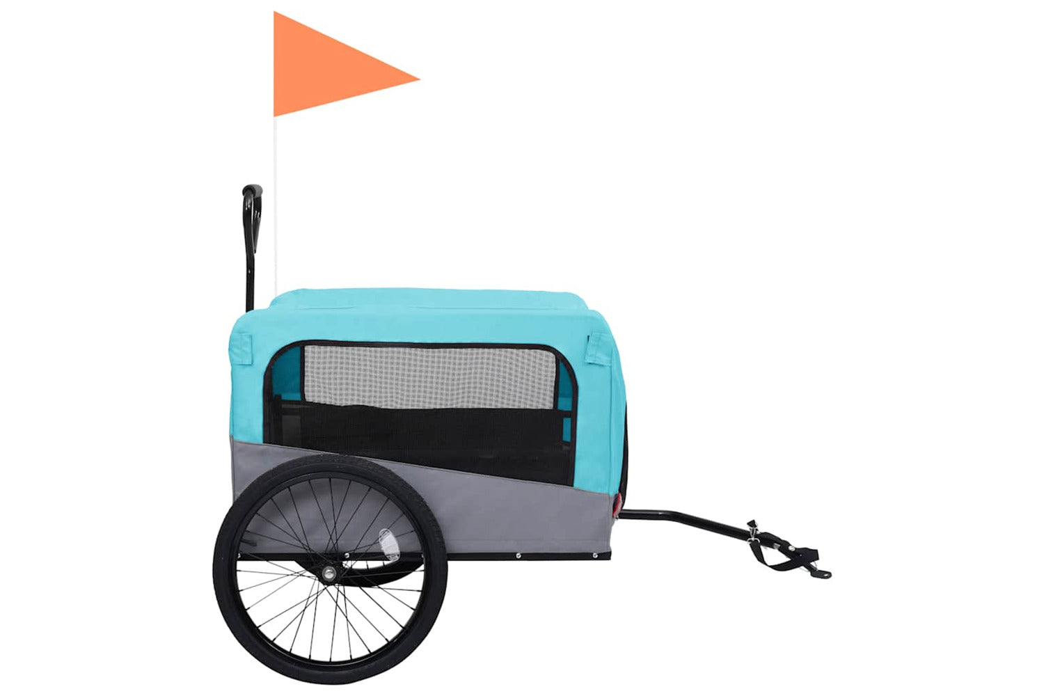 Vidaxl 2-in-1 Pet Bike Trailer & Jogging Stroller Blue And Grey-4